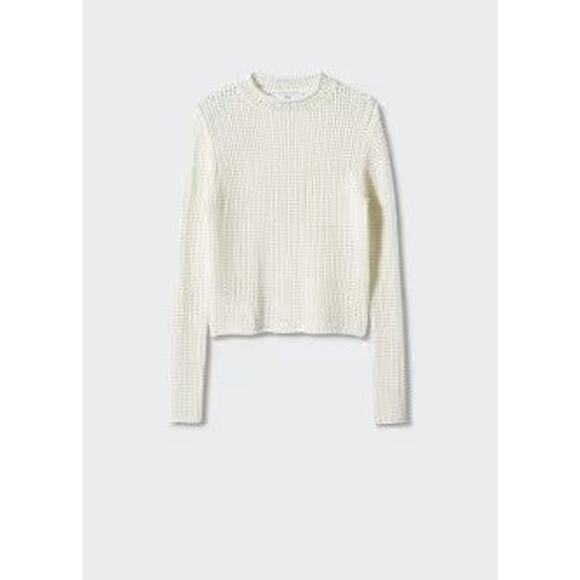 MANGO Openwork Sweater With Perkins Collar - XXL - Picture 1 of 6